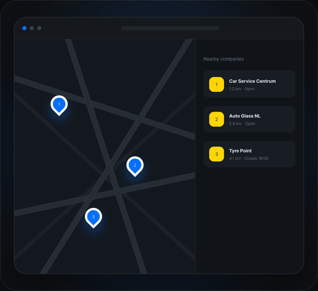 CarSpot NL map and platform administration interface