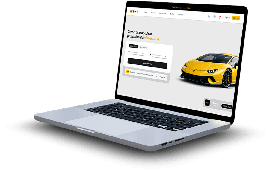CarSpot Group website preview on laptop